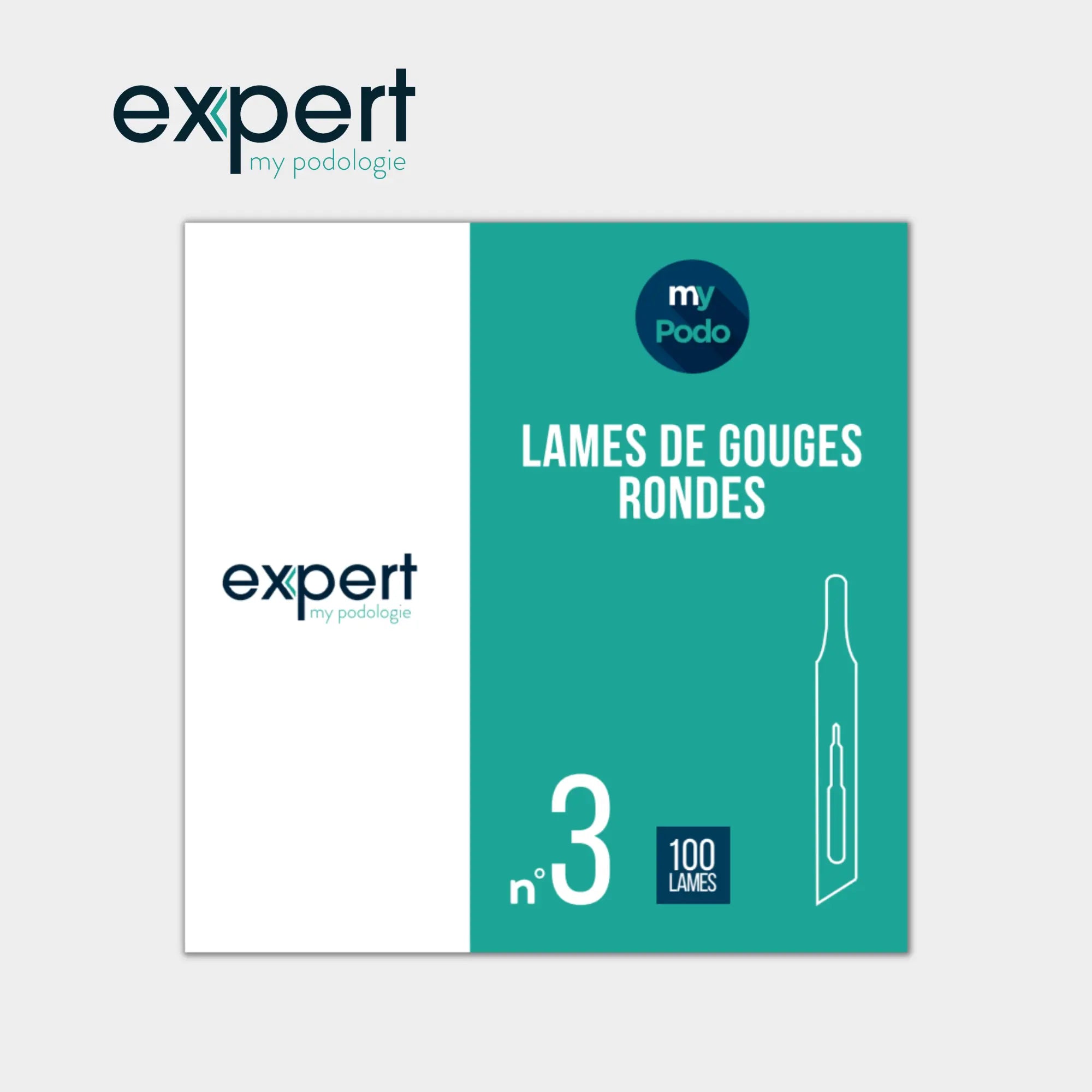 100 Lames de gouges stériles - Rondes - Expert by My Podologie Expert N-3