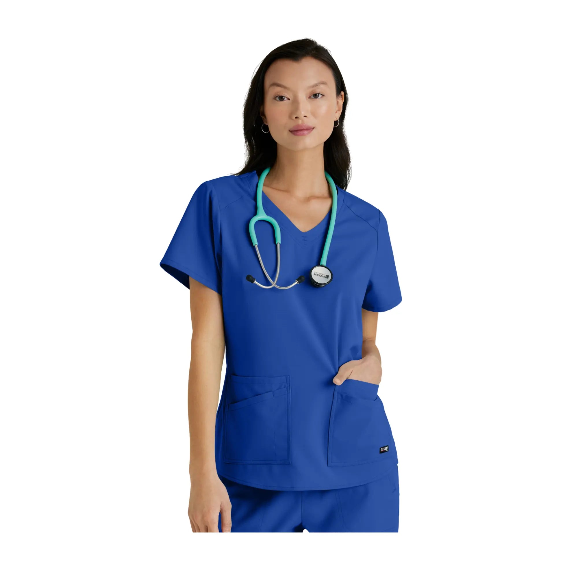 Aura - Tunique col V - Femme - Grey’s Anatomy Stretch Grey’s Anatomy Bleu Roi / XL