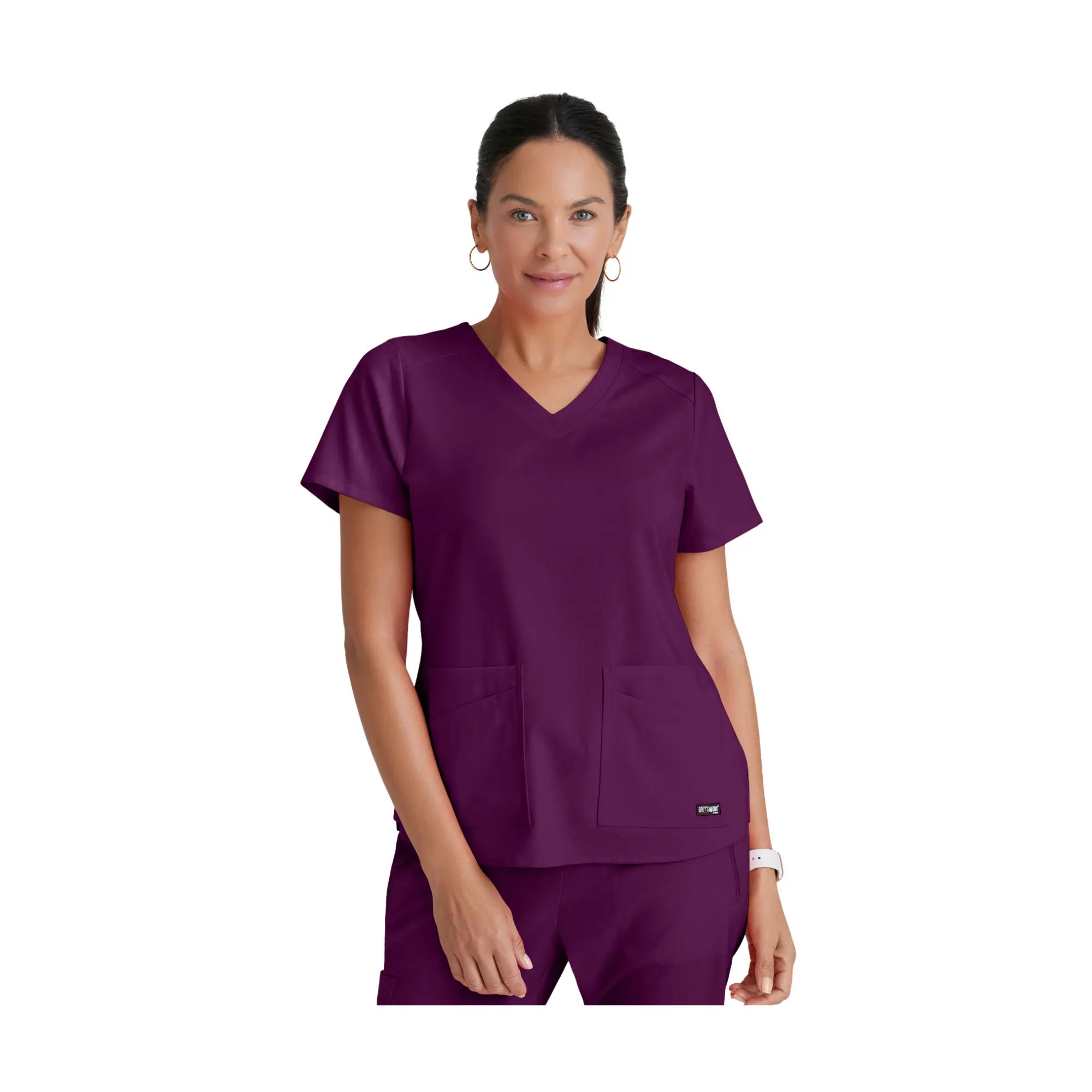 Aura - Tunique col V - Femme - Grey’s Anatomy Stretch Grey’s Anatomy Bordeaux / XL