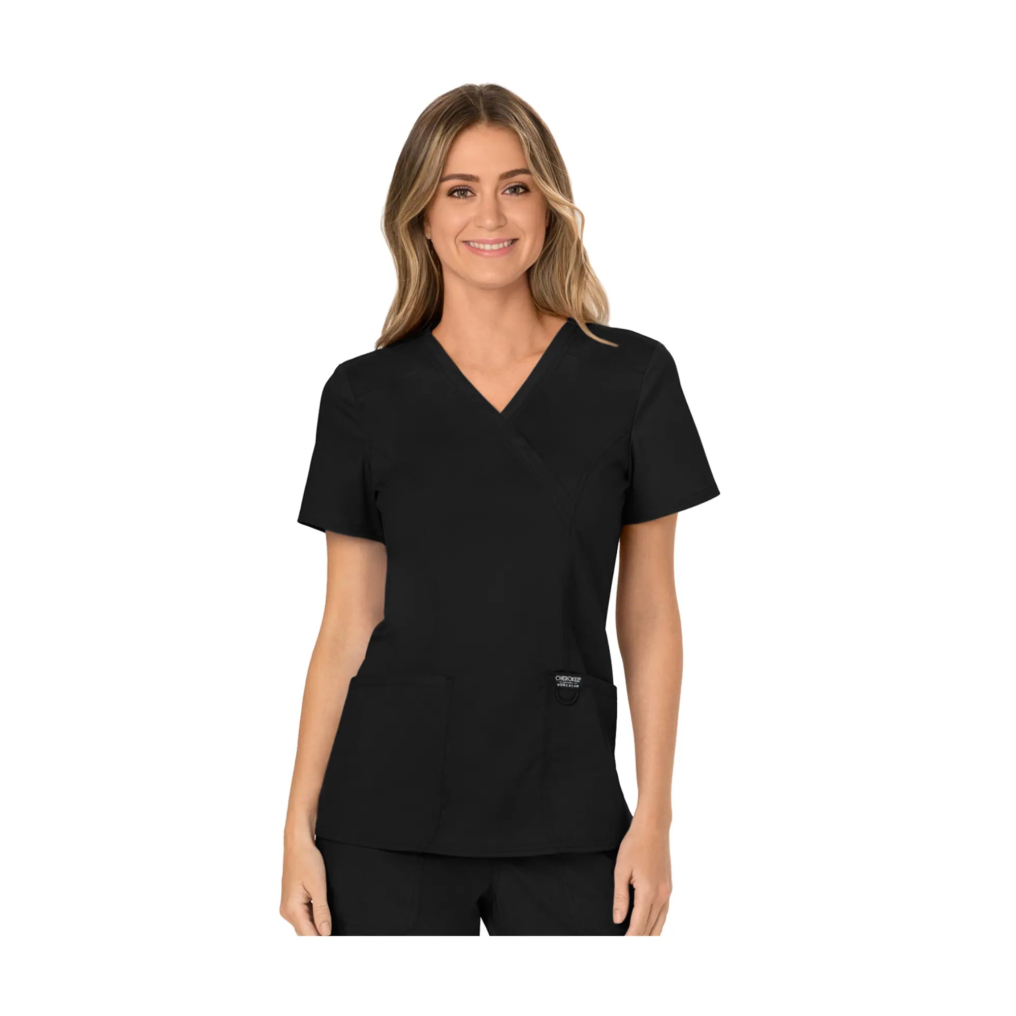 Béziers - Tunique cache-cœur col V - Femme - Cherokee - Couleur 1 Cherokee Authentic Workwear Noir-3XL