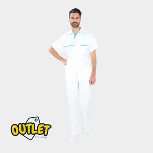 Blouse homme - Taille L - My Blouse // Fin de série My Podologie Cyrille - blanc/atoll