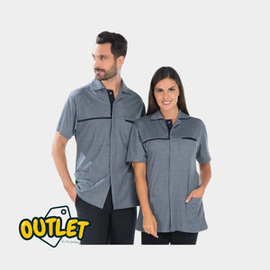 Blouse homme - Taille M - My Blouse // Fin de série My Podologie Cyrille - gris chiné/noir