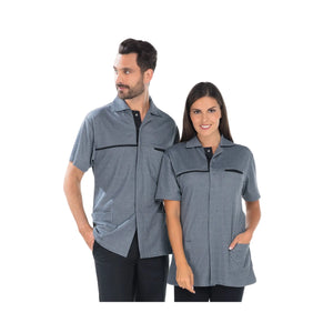 Cyrille - Tunique Manches Courtes - Mixte - 75 cm My Blouse  Gris-chiné-Noir-T6-XXXL