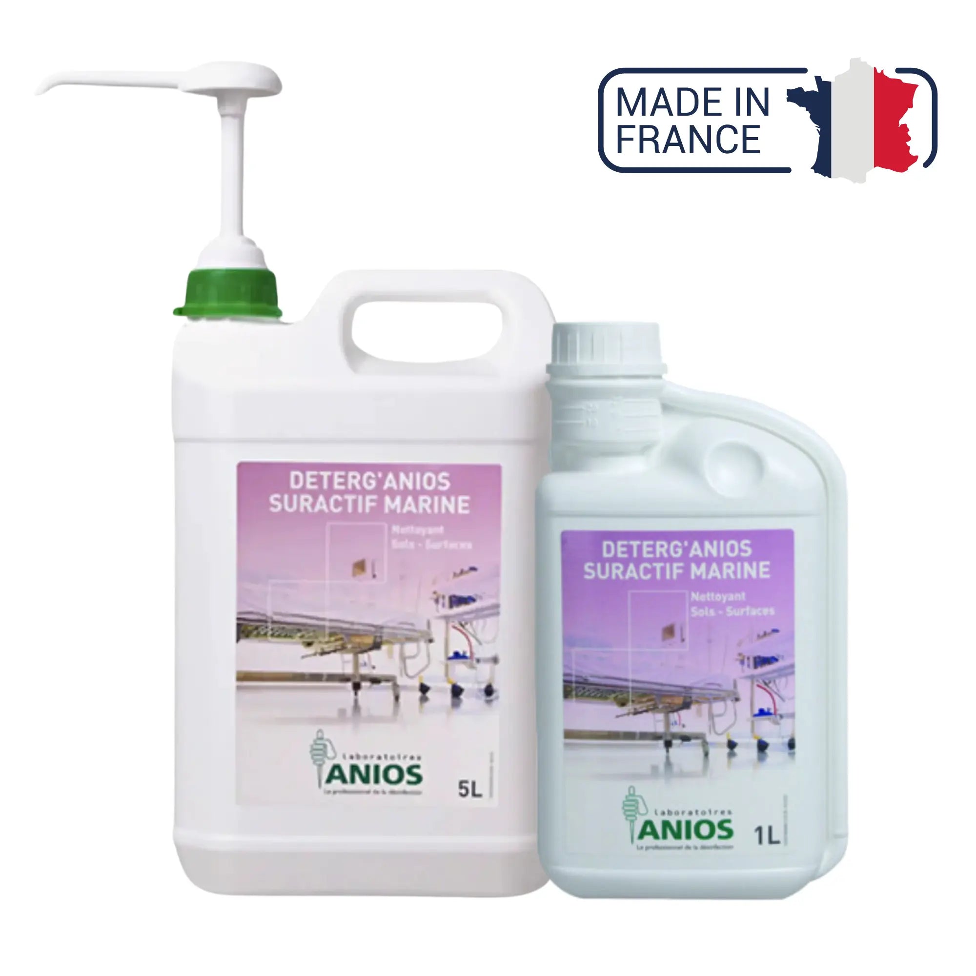 Deterg'anios suractif Marine - Sols et Surfaces - Effet mouillant, dispersant et solubilisant - 1 L ou 5L - Anios Anios 1-L
