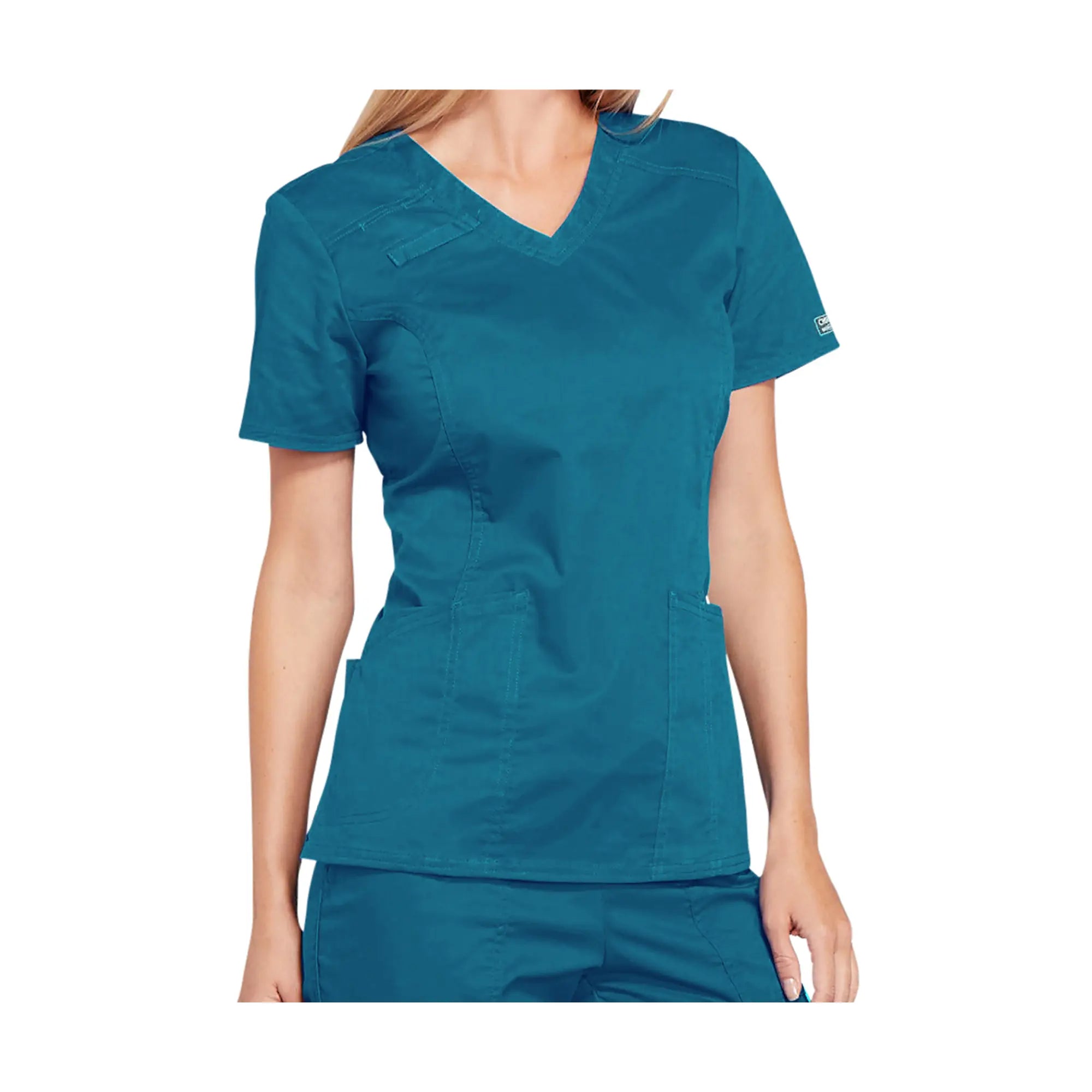 Dunkerque - Tunique col V - Femme - Cherokee Cherokee Authentic Workwear  Bleu-Caraïbes-3XL