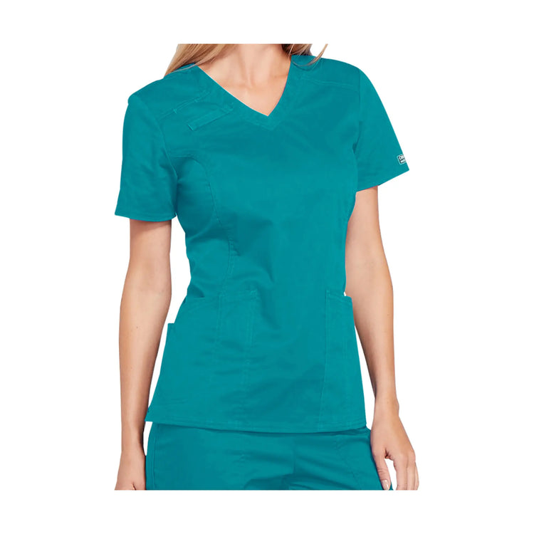 Dunkerque - Tunique col V - Femme - Cherokee Cherokee Authentic Workwear  Bleu-Canard-3XL