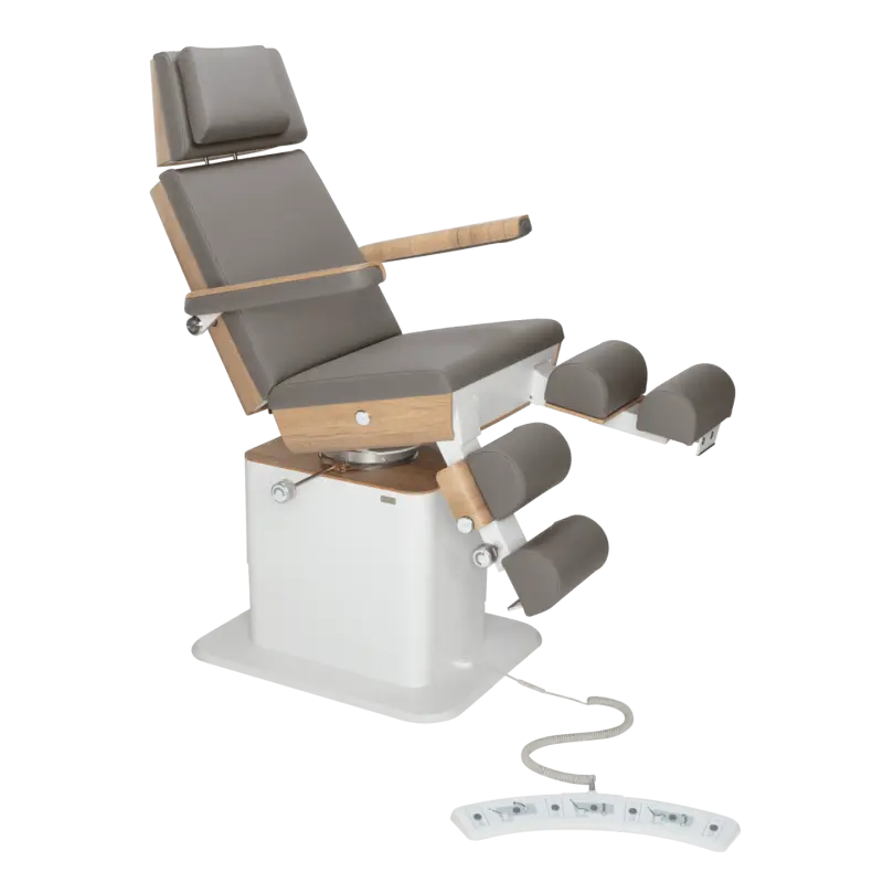 Fauteuil de pédicurie - MOON - Relevage électrique - Filaire - Ruck My Podologie  Pierre-5-moteurs-Chêne