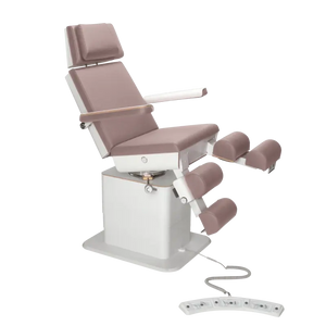 Fauteuil de pédicurie - MOON - Relevage électrique - Filaire - Ruck My Podologie  Taupe-3-moteurs-2-Blanc