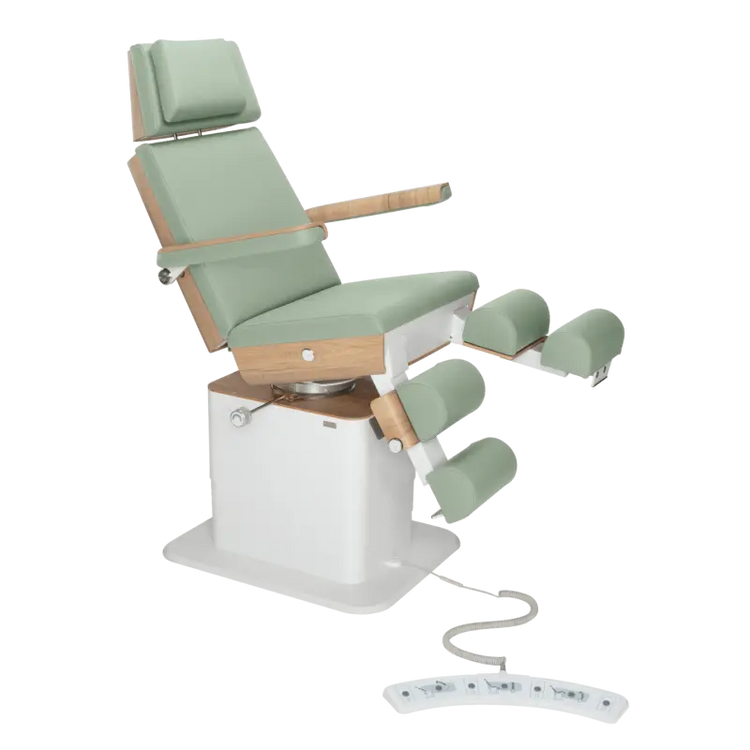 Fauteuil de pédicurie - MOON - Relevage électrique - Filaire - Ruck My Podologie  Sauge-3-moteurs-2-Chêne