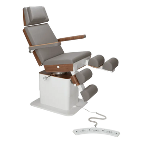 Fauteuil de pédicurie - MOON - Relevage électrique - Filaire - Ruck My Podologie  Pierre-3-moteurs-2-Noyer