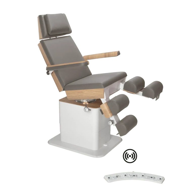 Fauteuil de pédicurie - MOON - Relevage électrique - Wifi - Ruck My Podologie  Pierre-3-moteurs-Chêne