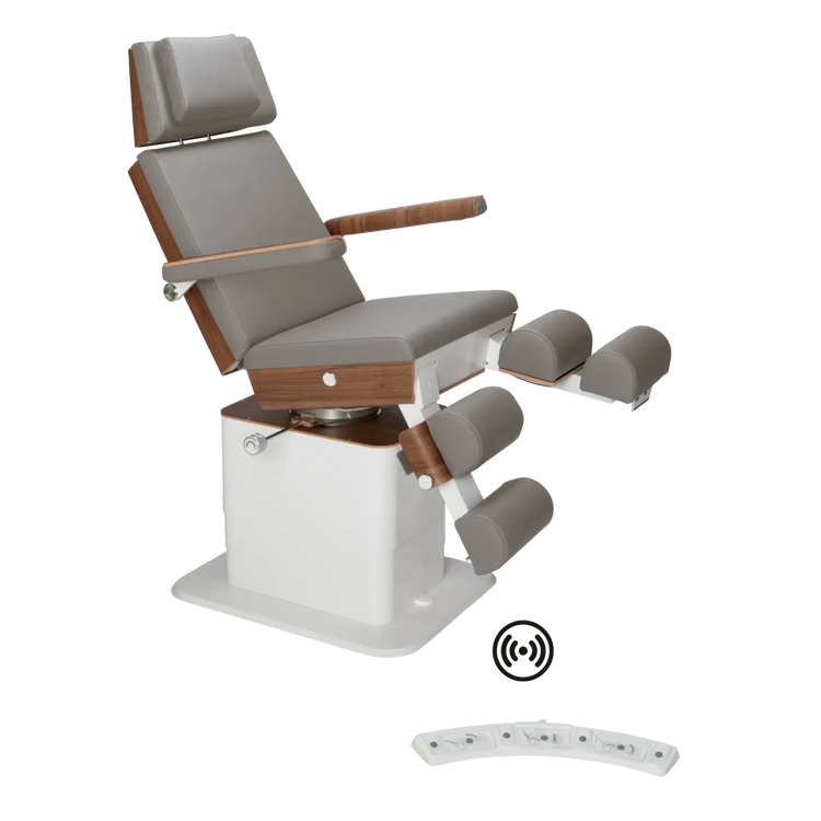Fauteuil de pédicurie - MOON - Relevage électrique - Wifi - Ruck My Podologie  Pierre-3-moteurs-2-Noyer