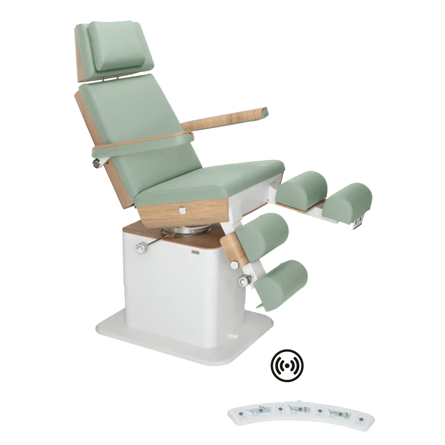 Fauteuil de pédicurie - MOON - Relevage électrique - Wifi - Ruck My Podologie  Sauge-5-moteurs-Chêne