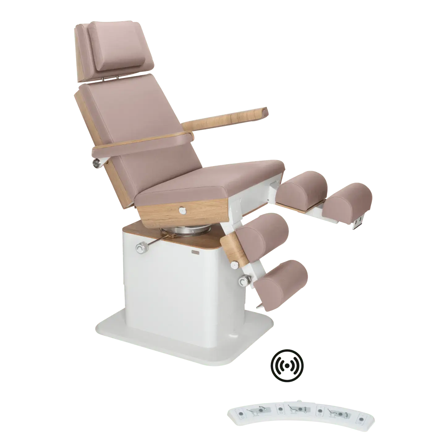 Fauteuil de pédicurie - MOON - Relevage électrique - Wifi - Ruck My Podologie  Taupe-5-moteurs-Chêne