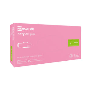 Gants d'examen - Nitrile Rose - Sans poudre - Boite de 100 - My Podologie MP