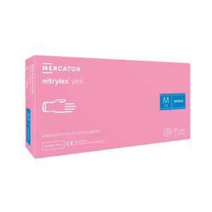 Gants d'examen - Nitrile Rose - Sans poudre - Boite de 100 - My Podologie MP