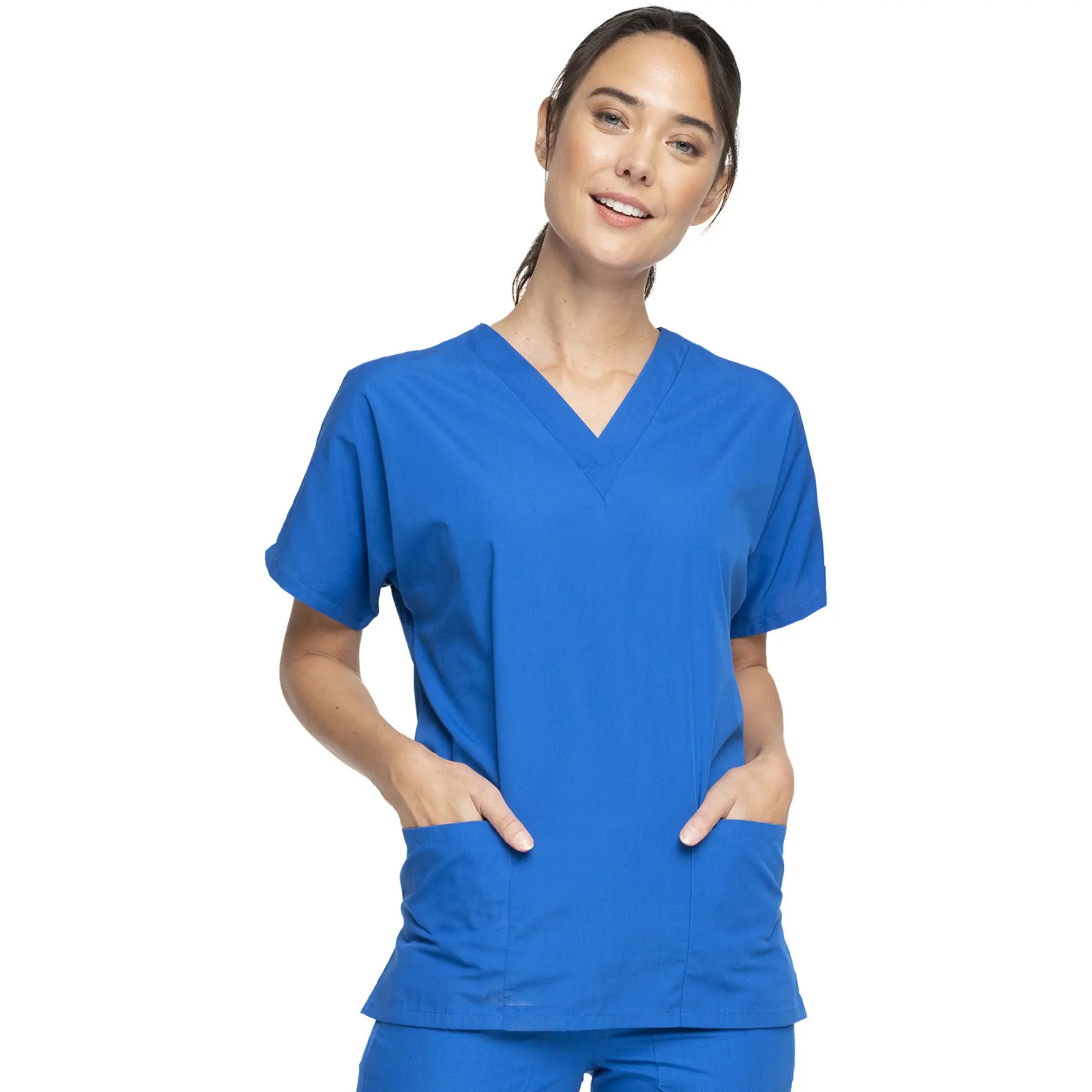 Guéthary - Tunique médicale - Col V - Manches courtes - Femme - Cherokee - Couleur 1 Cherokee Authentic Workwear Bleu-Roi-XXXL