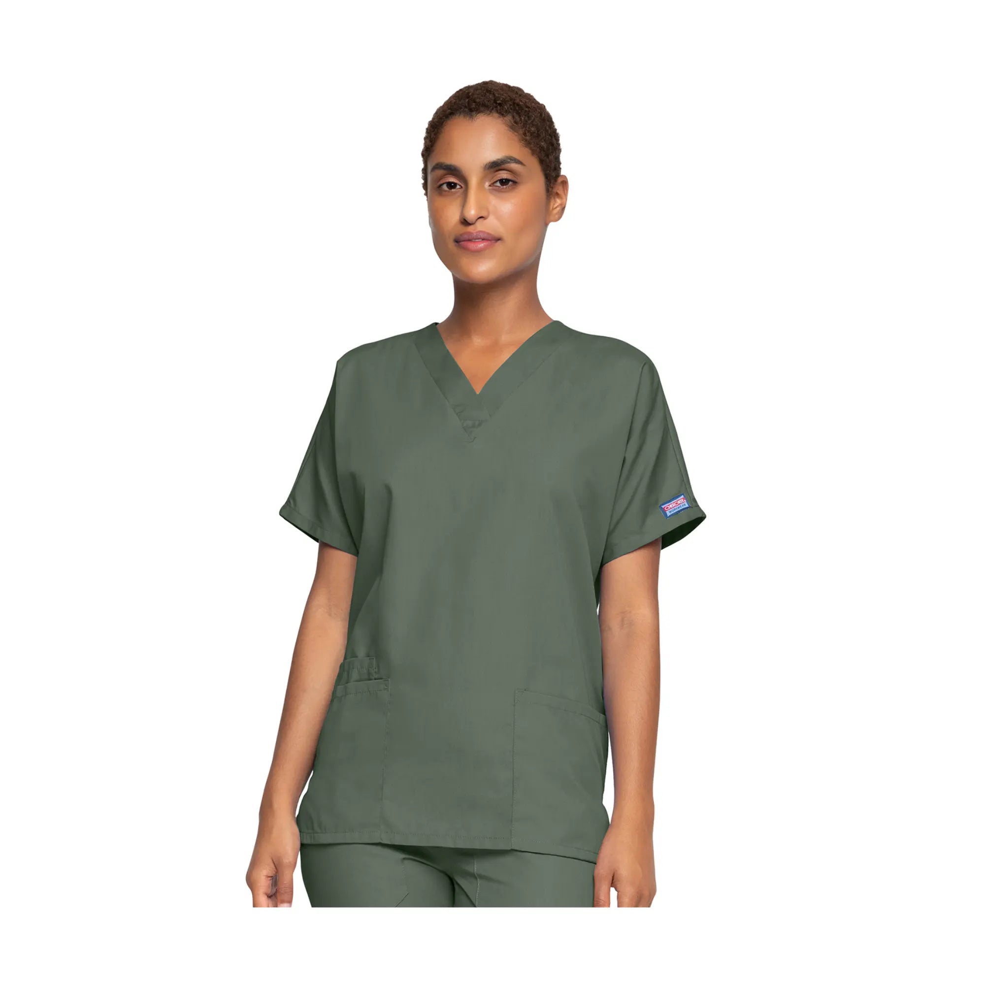 Guéthary - Tunique médicale - Col V - Manches courtes - Femme - Cherokee - Couleur 1 Cherokee Authentic Workwear Olive-XXXL