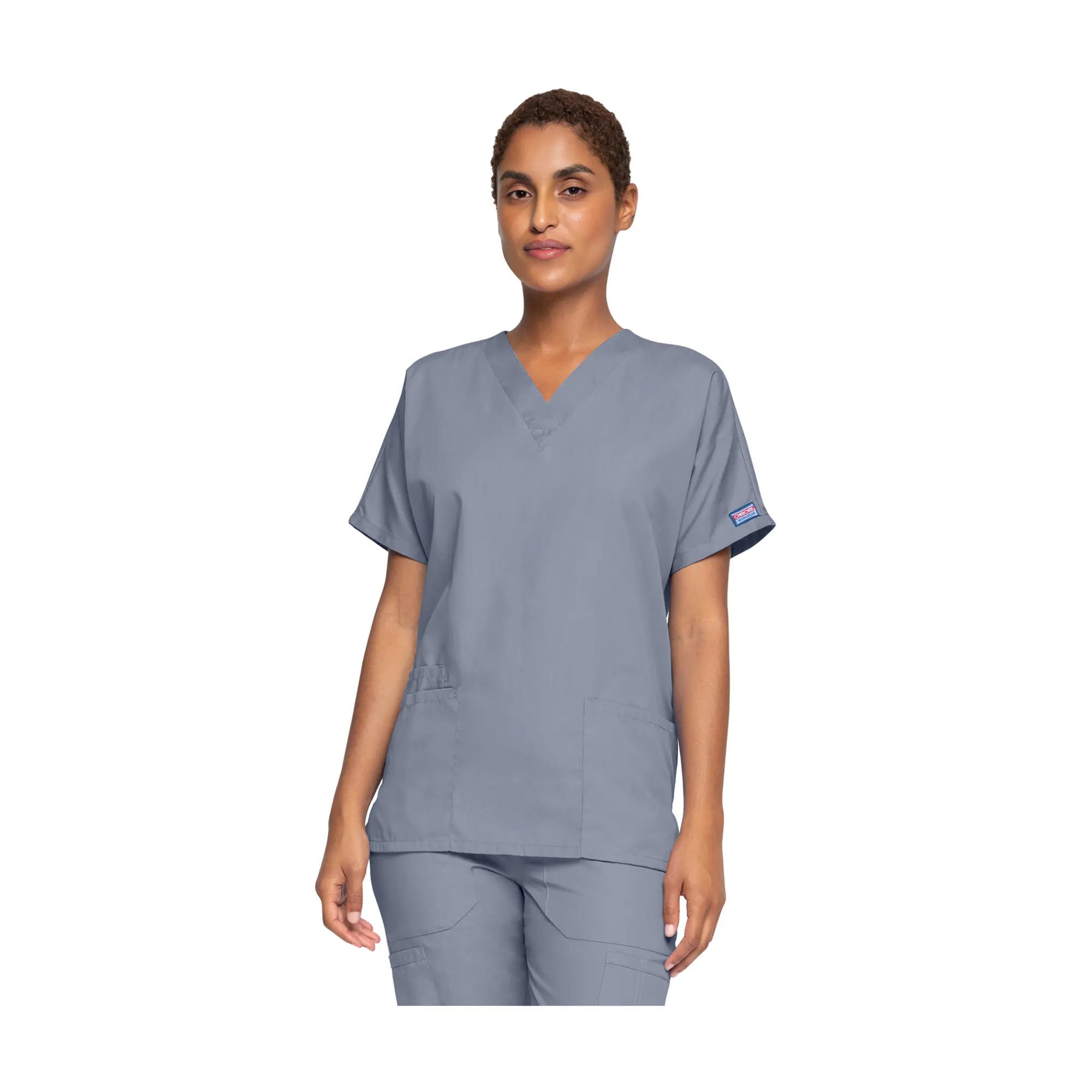 Guéthary - Tunique médicale - Col V - Manches courtes - Femme - Cherokee - Couleur 2 Cherokee Authentic Workwear Gris-XXXL