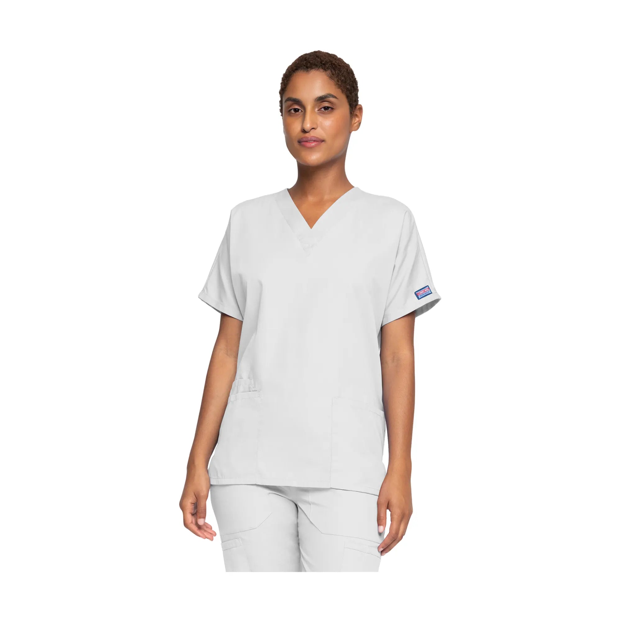 Guéthary - Tunique médicale - Col V - Manches courtes - Femme - Cherokee - Couleur 2 Cherokee Authentic Workwear Blanc-XXXL