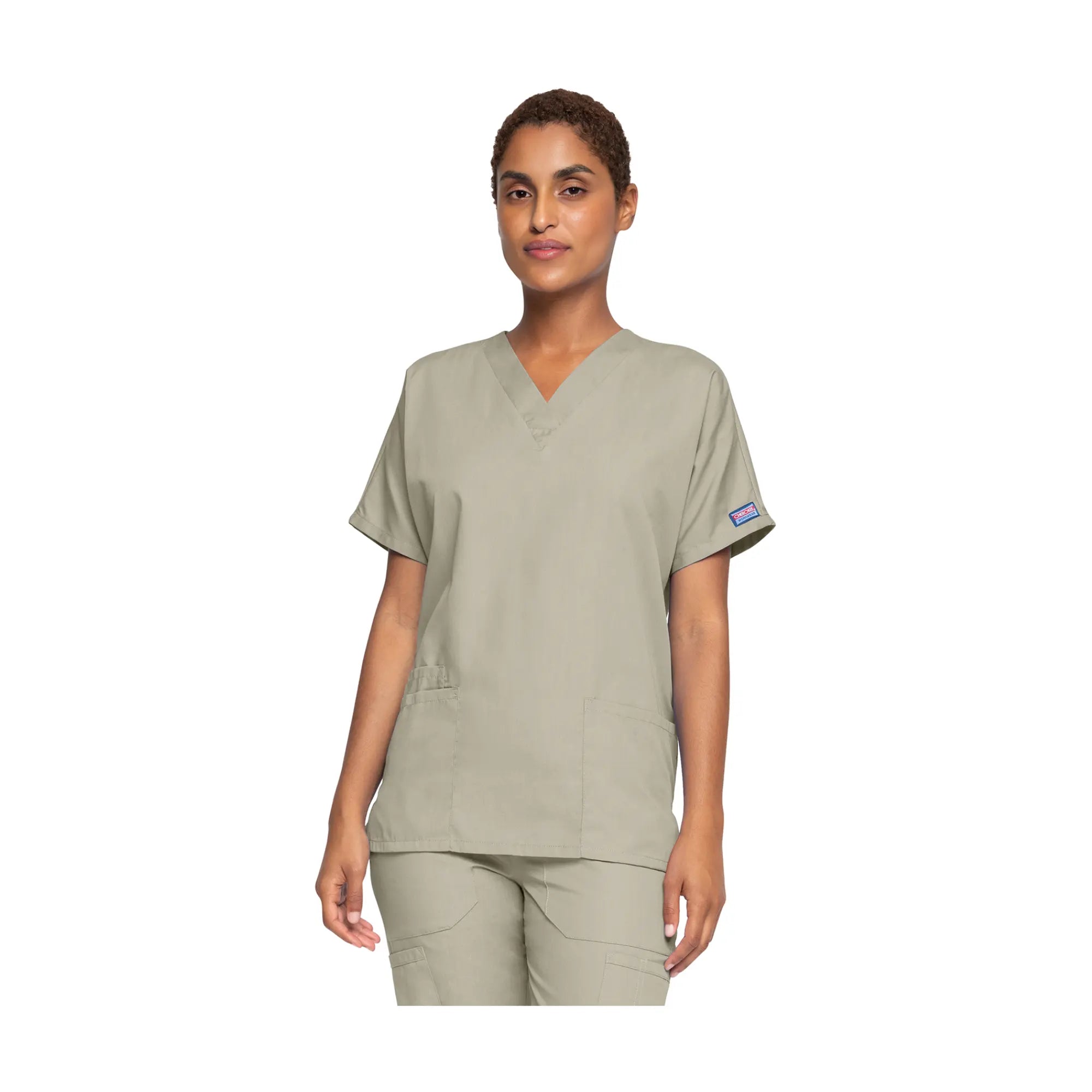 Guéthary - Tunique médicale - Col V - Manches courtes - Femme - Cherokee - Couleur 2 Cherokee Authentic Workwear Beige-XXXL