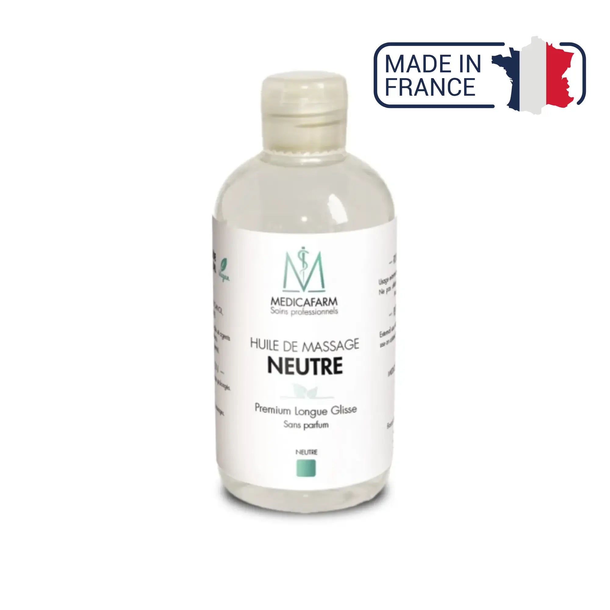 Huile de massage neutre Premium longue glisse - Flacon stop-goutte 250 ml - Medicafarm Medicafarm