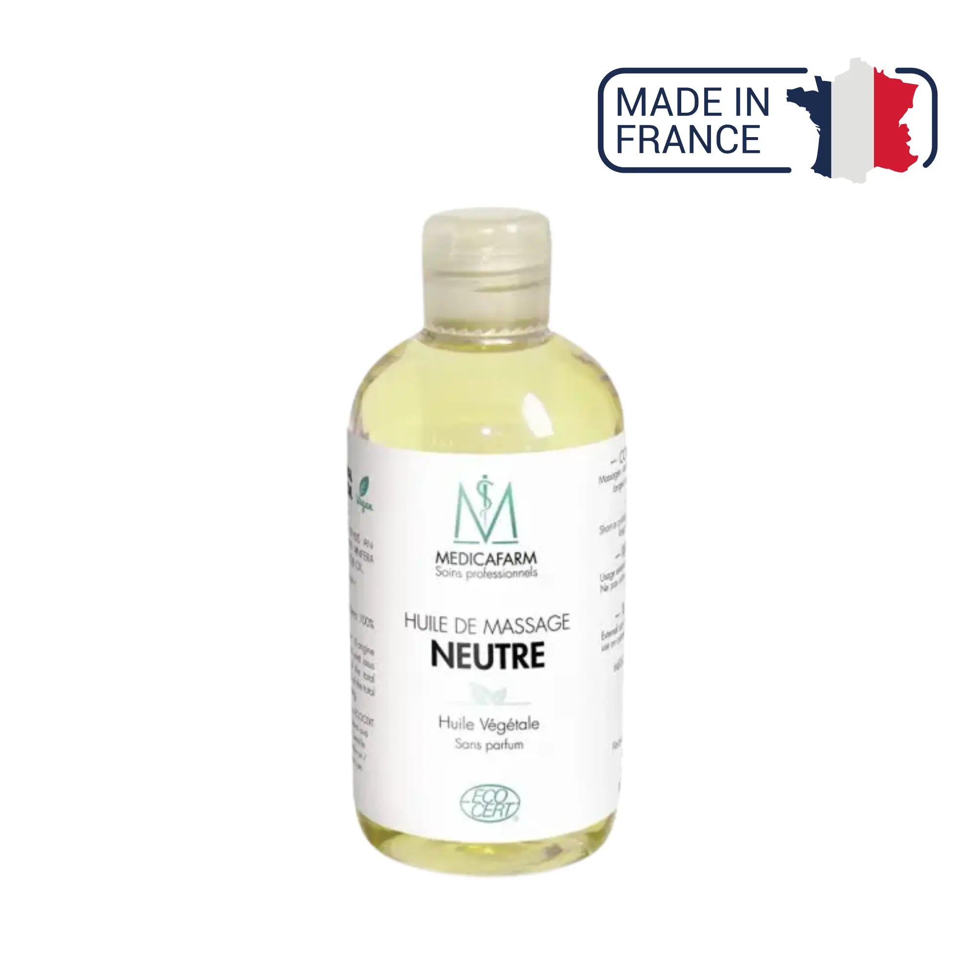 Huile de massage neutre végétale - Flacon Stop-goutte 250 ml - Medicafarm Medicafarm