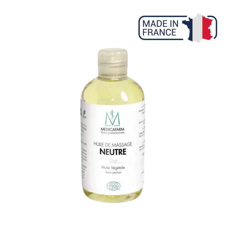 Huile de massage neutre végétale - Flacon Stop-goutte 250 ml - Medicafarm Medicafarm
