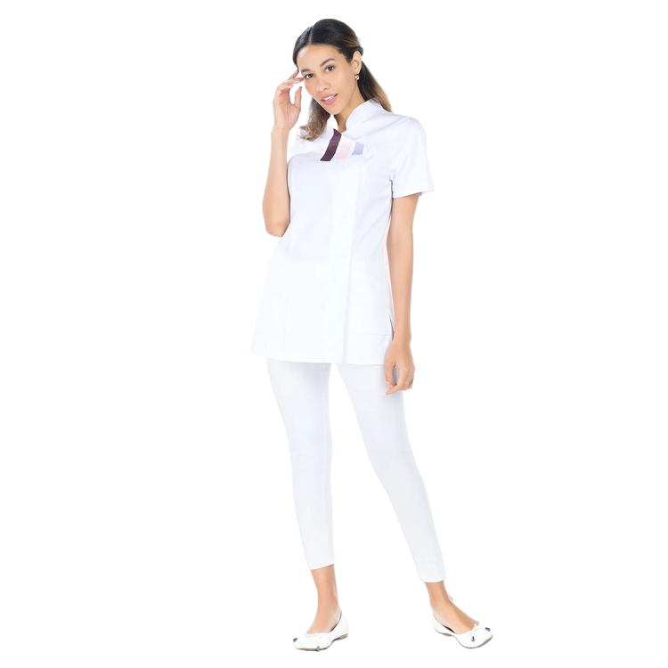 Inès - Blouse longue - Manches courtes - Femme - 105 cm