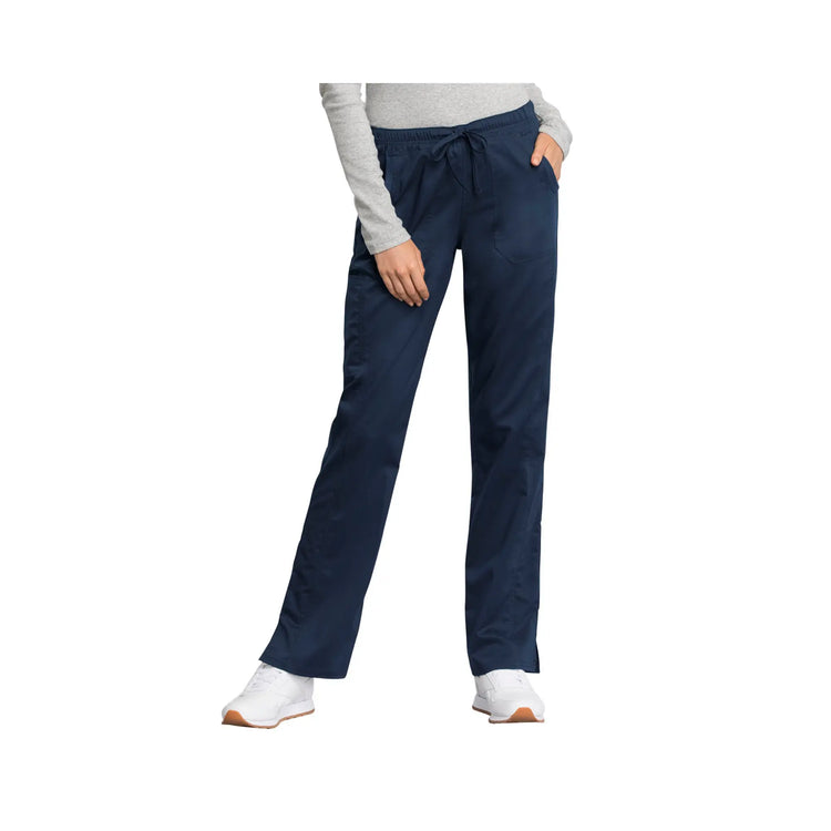 Le Mans - Pantalon droit taille moyenne avec cordon de serrage - Femme - Cherokee Cherokee Authentic Workwear  Bleu-Marine-XXXL