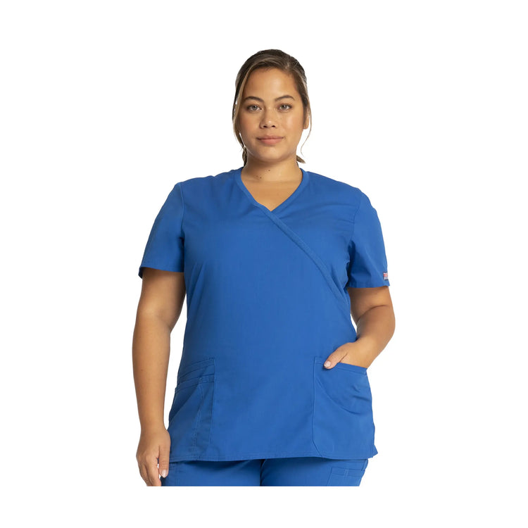 Limoges - Tunique médicale - Effet cache-coeur  - Manches courtes - Femme - Cherokee Cherokee Authentic Workwear  Bleu-Roi-3XL