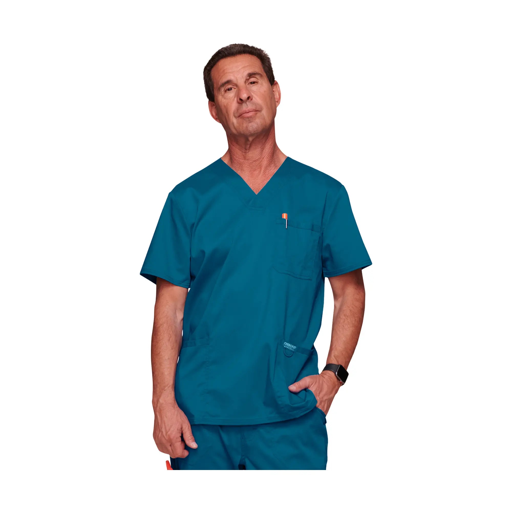 Lourdes - Tunique col V - Homme - Cherokee Cherokee Authentic Workwear Bleu-Canard-3XL