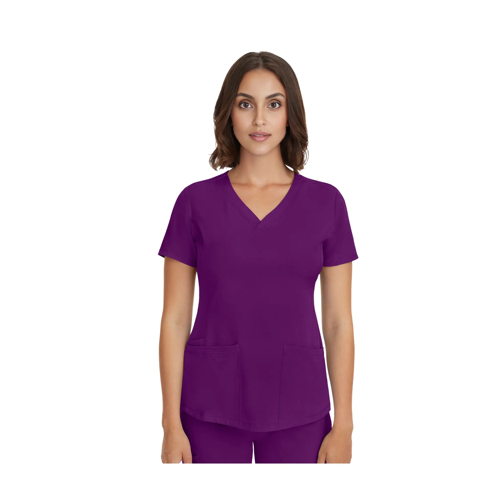 Monique - Tunique médicale - Col V - Femme - Healing Hands - 1 Healing Hands Aubergine / 3XL