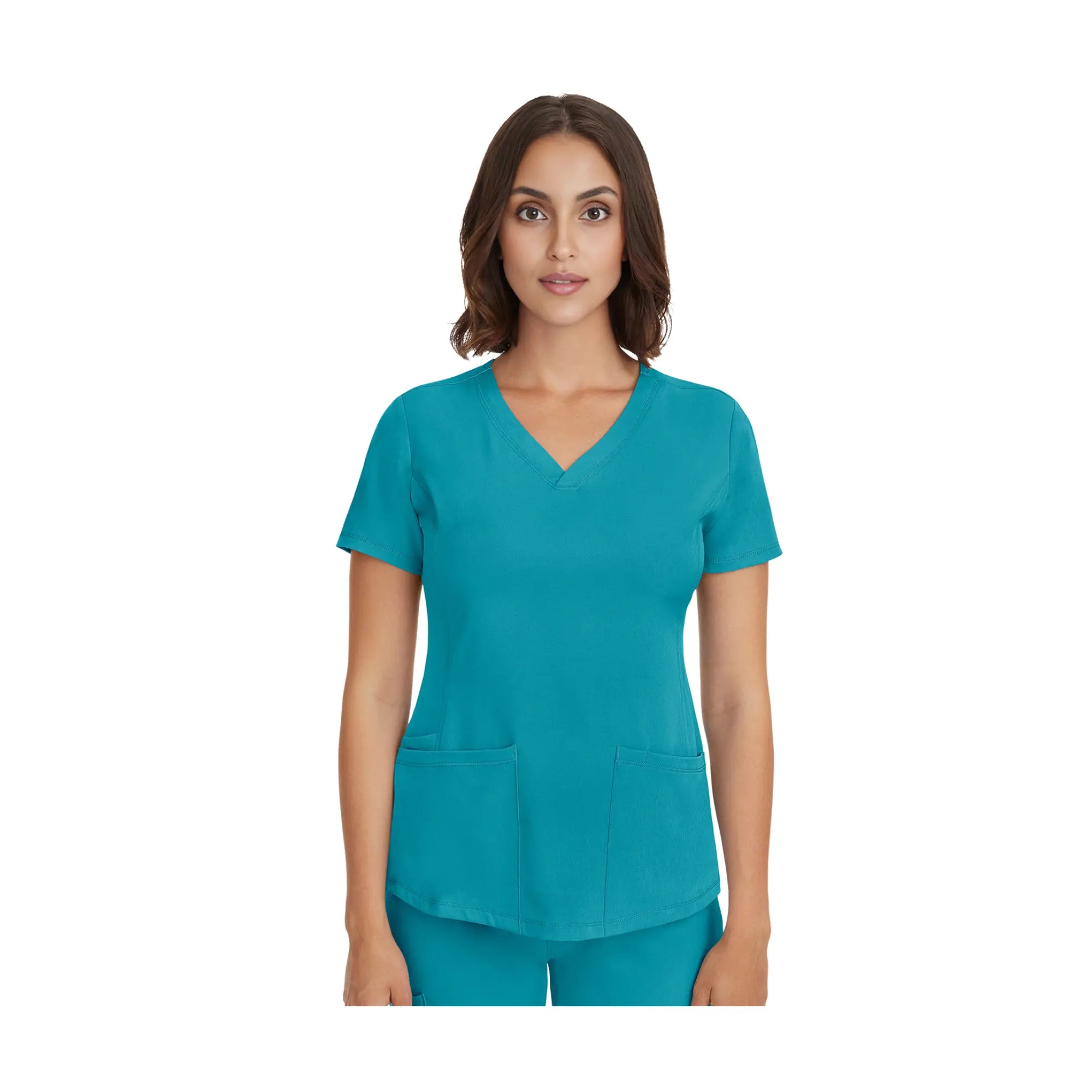 Monique - Tunique médicale - Col V - Femme - Healing Hands - 2 Healing Hands Bleu CaraÏbes / 3XL