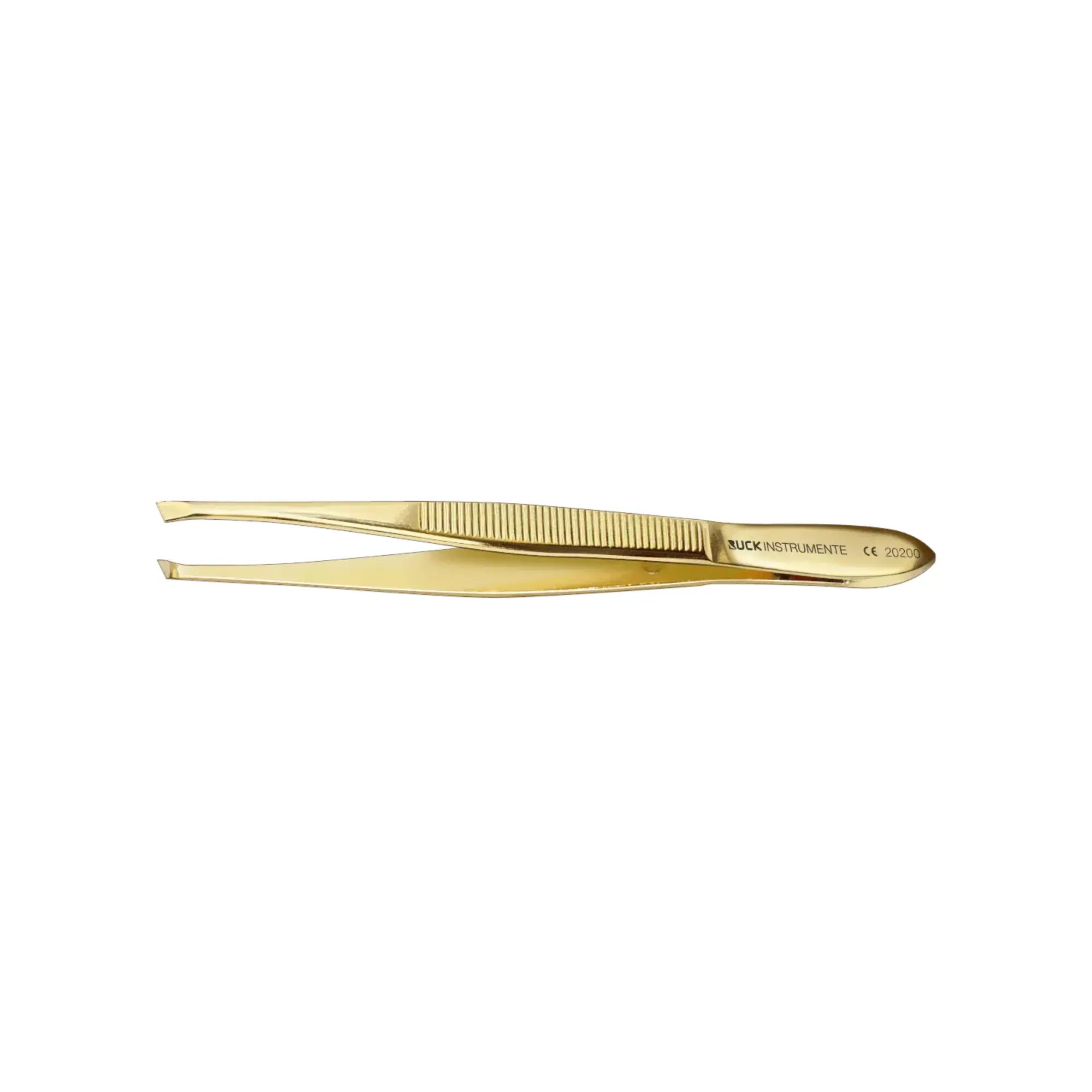 Pince à épiler dorée - Longueur : 9 cm - Tranchant : 2 mm - Ruck Ruck