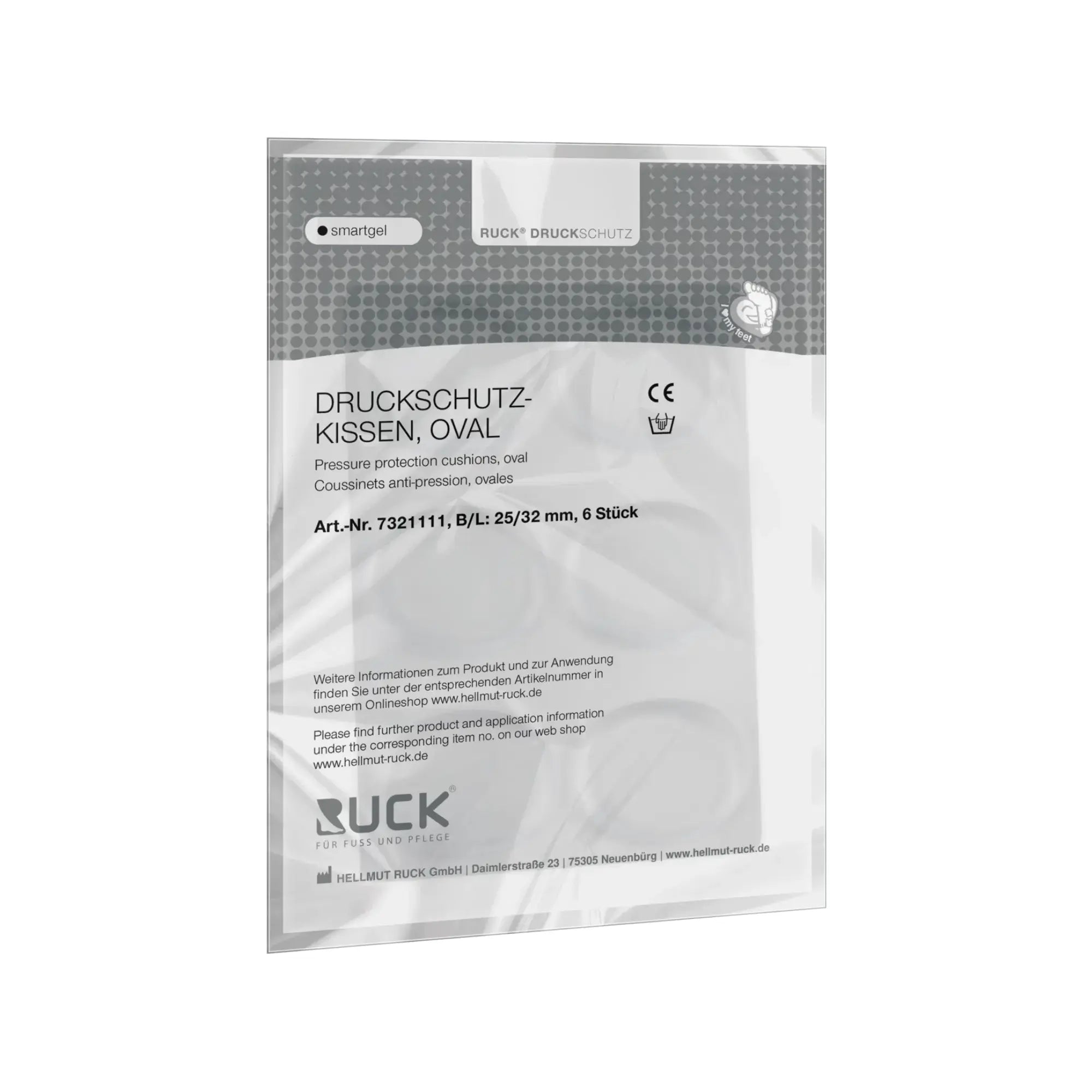 Protection smartgel auto-adhésive - forme ovale - 6 pièces - Ruck Ruck