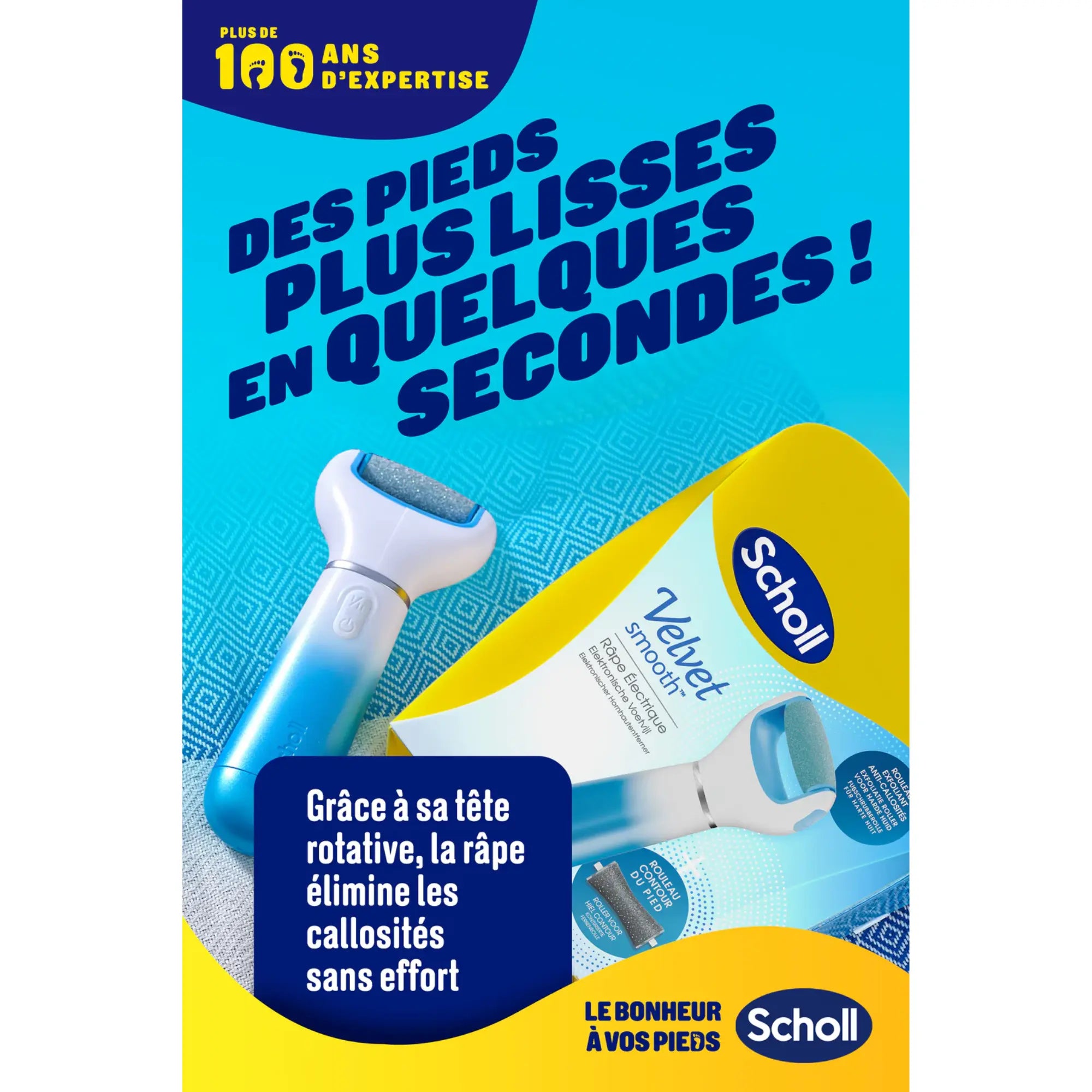 Râpe de Pédicurie Électrique Exfoliante Velvet Smooth - Scholl Scholl