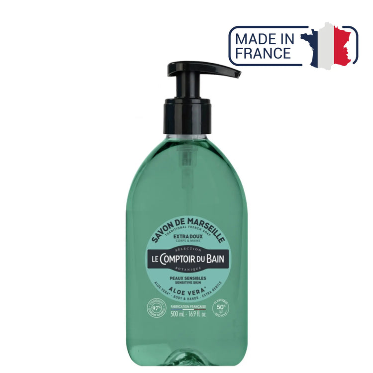 Savon de Marseille liquide Aloe - 500 ml - Le Comptoir du Bain - My Podologie