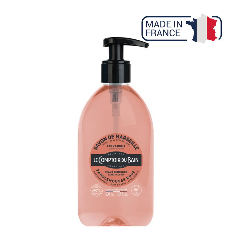 Savon de Marseille liquide Rose - 500ml - Le Comptoir du Bain - My Podologie