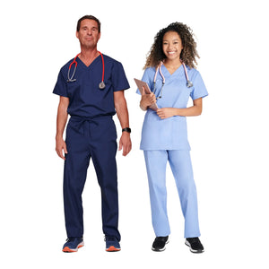 Toulouse - Ensemble médical - Tunique et pantalon - Unisexe - Cherokee Cherokee Authentic Workwear Bleu-Ciel-3XL