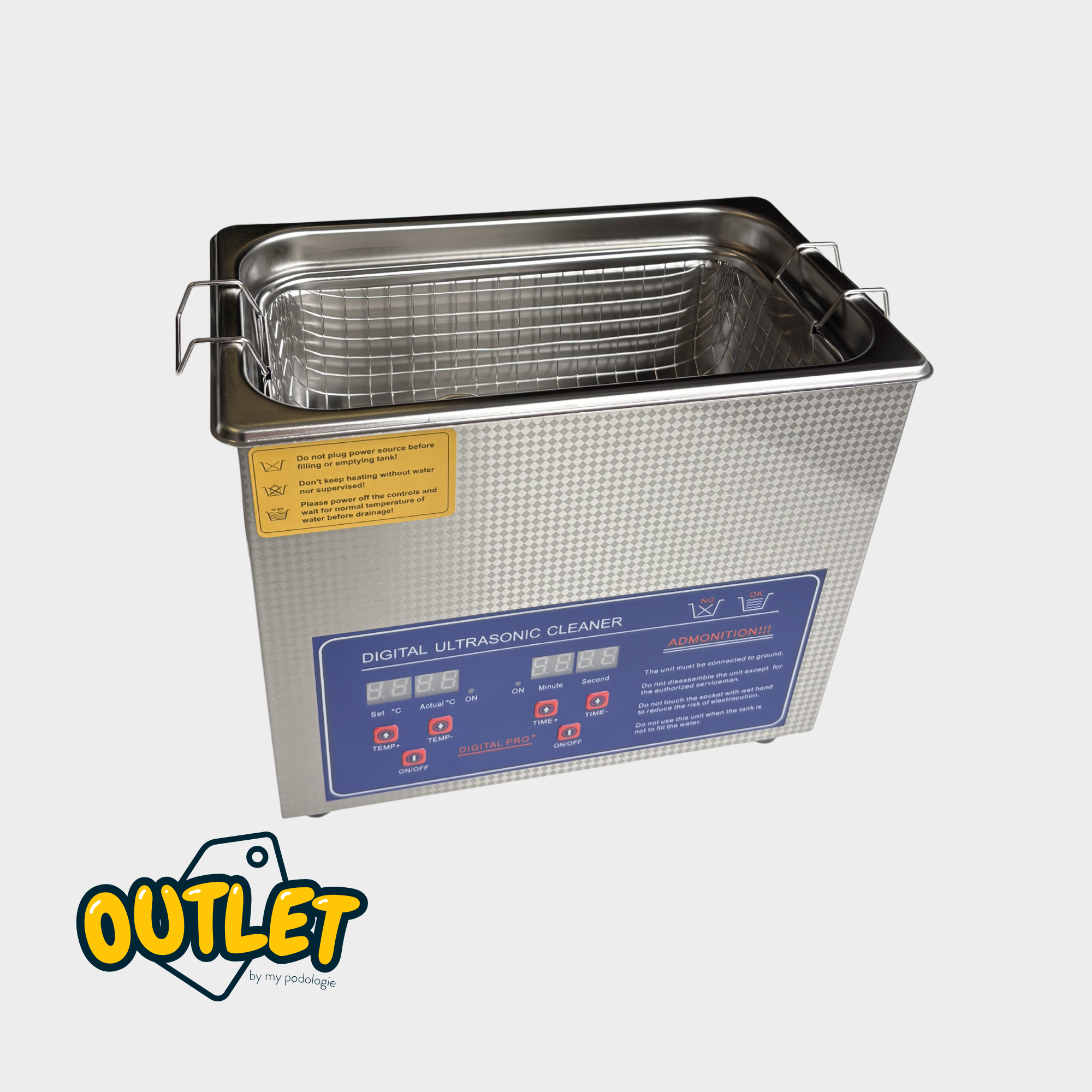 Bac à ultrasons en acier inoxydable - 3L // Défaut (livré sans carton) My Podologie 