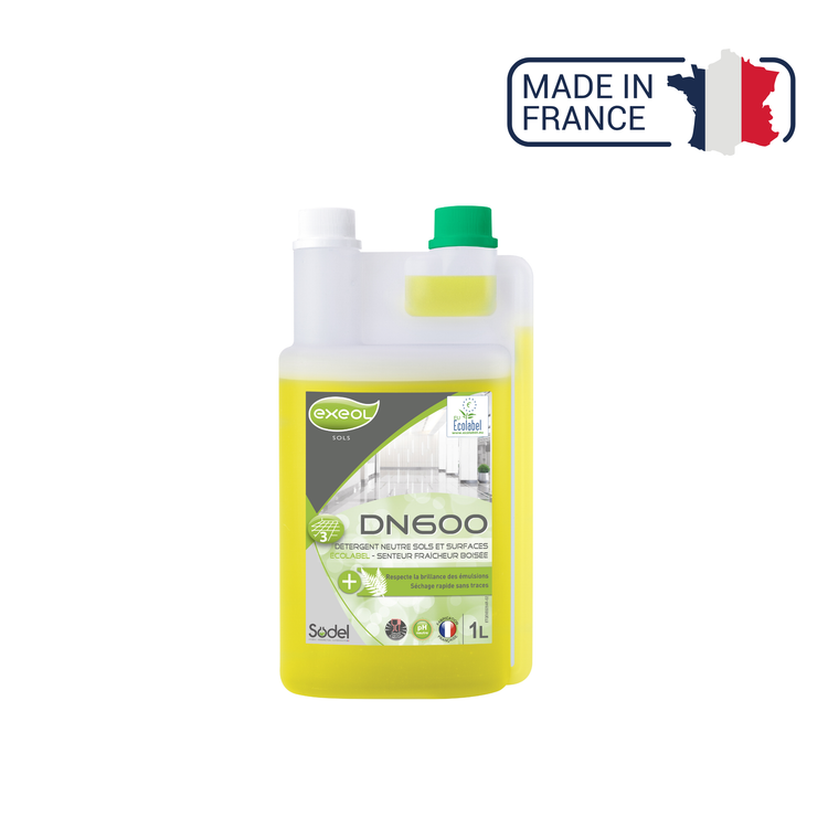 DN600 - Détergent neutre Ecolabel parfum fraîcheur boisée - Sodel Exeol 