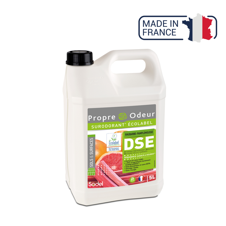 DSE - Détergent Surodorant Ecolabel - 3 parfums - 1L ou 5L - Sodel Exeol 