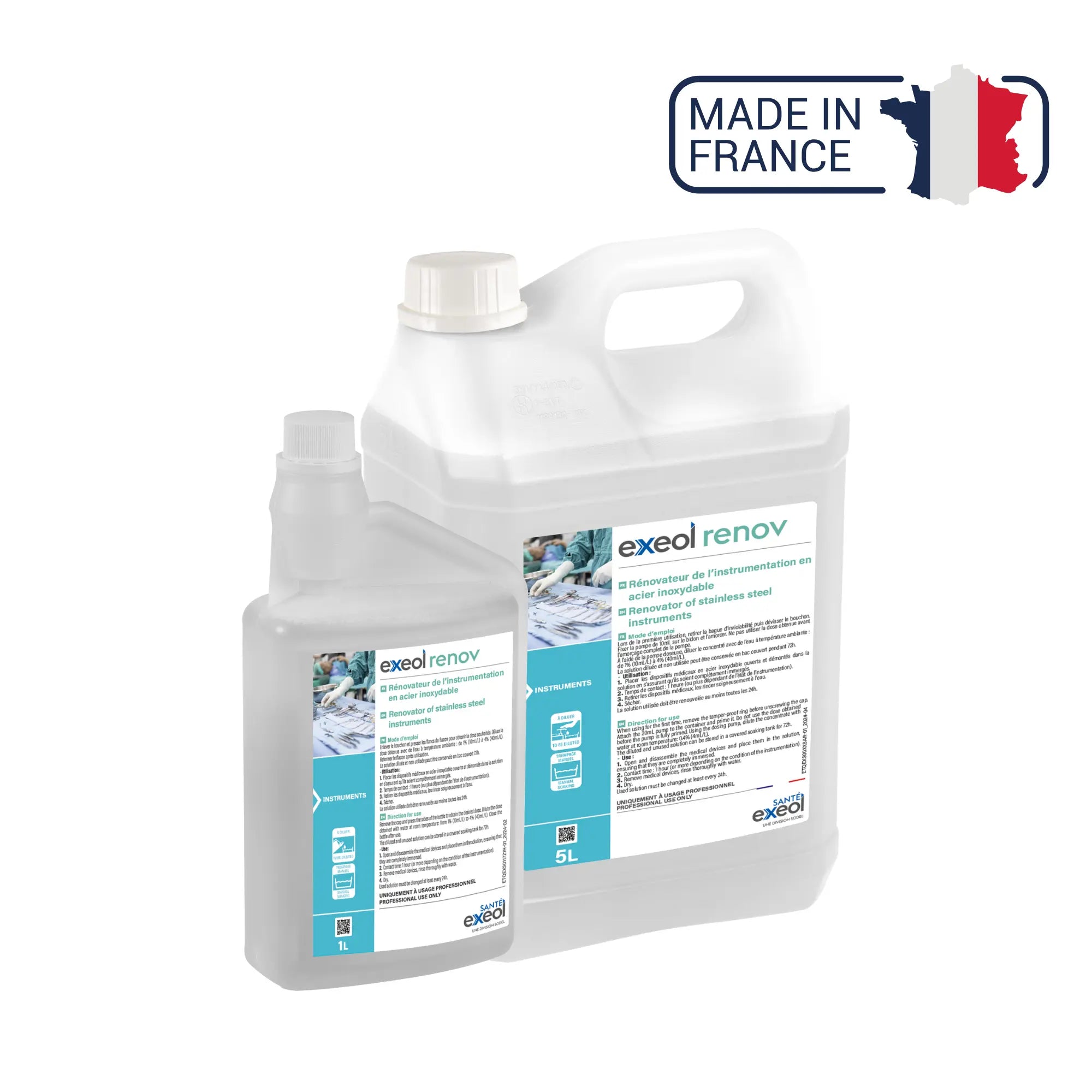 Exeol renov -  Rénovation des Instruments en Inox - 1L ou 5 L - Sodel Exeol 