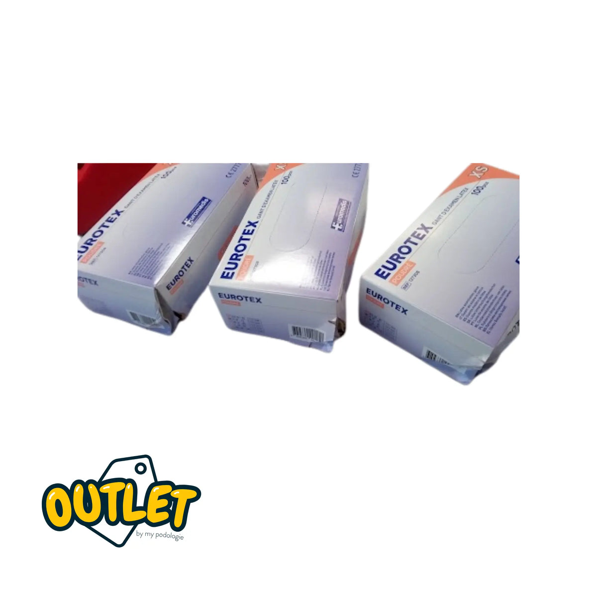 Gants d'examen Latex - Pré-poudrés - Ambidextres - Boite de 100 - My Podologie // Défaut Destockage 