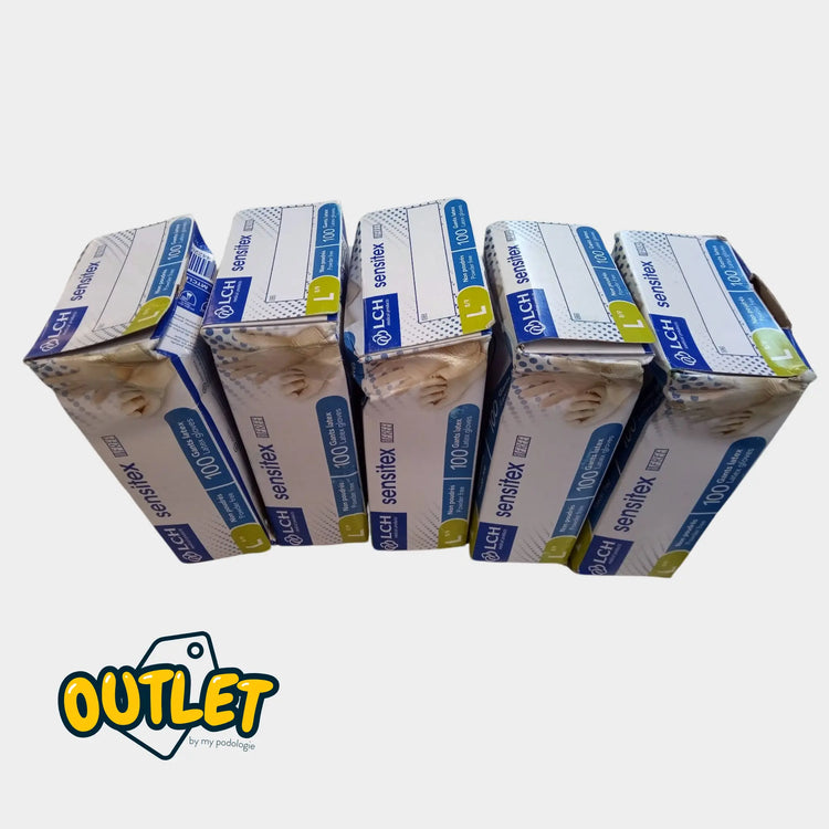 Gants d'examen - Latex - Sans poudre - Ambidextres - Boite de 100 - My Podologie // Défaut MP 