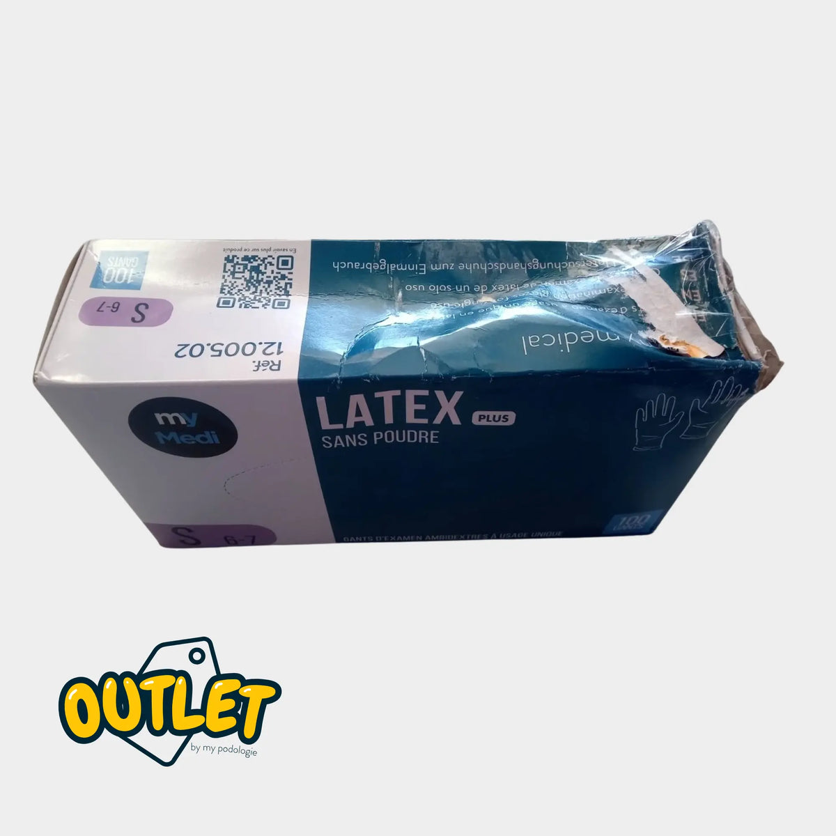 Gants d'examen - Latex - Sans poudre - Boite de 100 - My Podologie // Destockage Destockage 