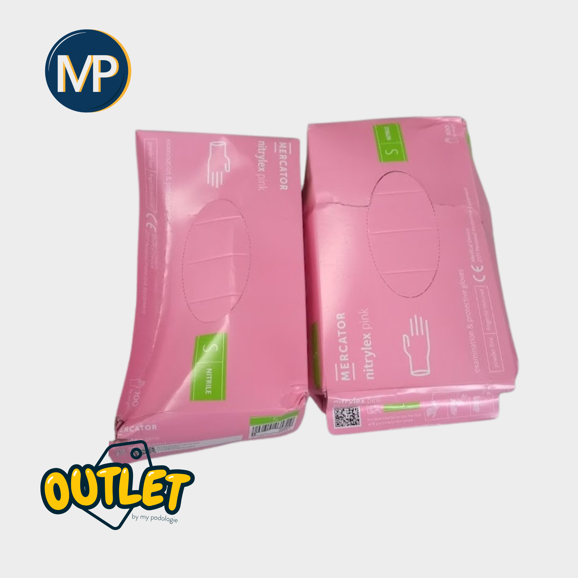 Gants d'examen - Nitrile Rose - Sans poudre - Boite de 100 - My Podologie // Défaut MP  S