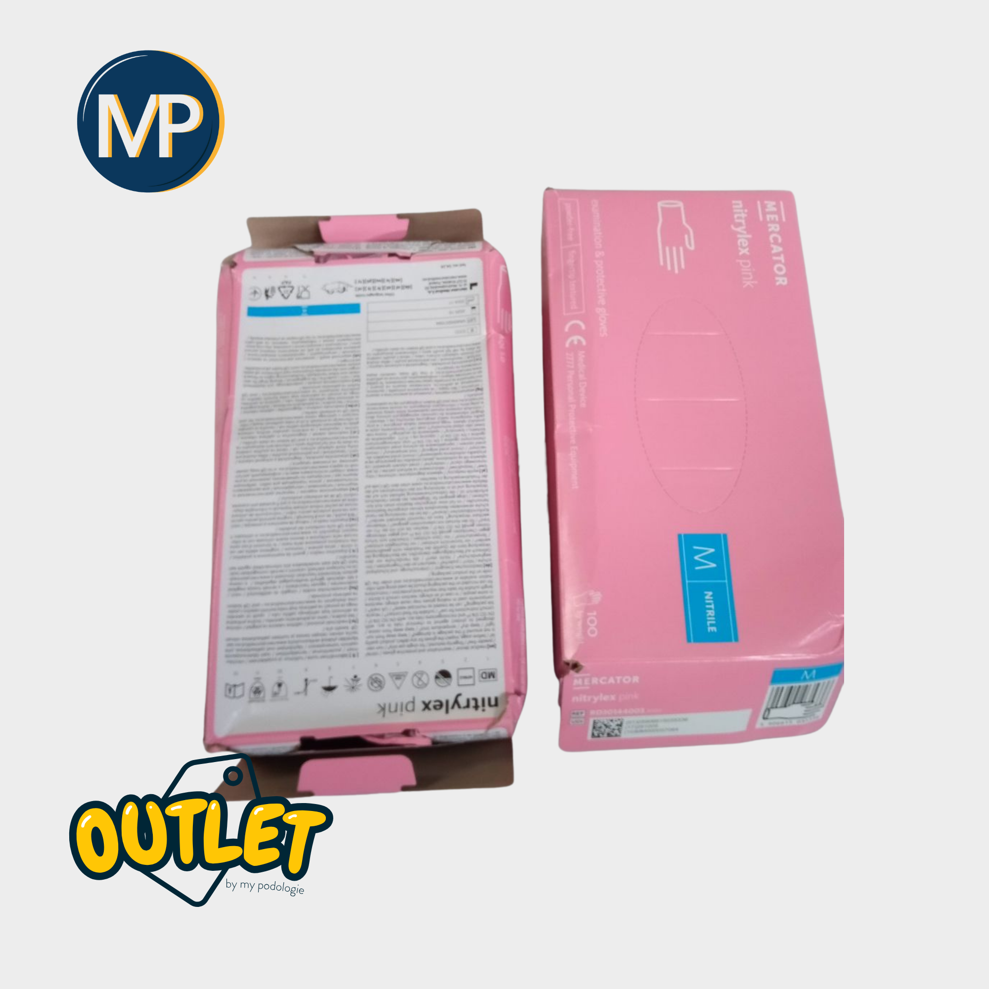 Gants d'examen - Nitrile Rose - Sans poudre - Boite de 100 - My Podologie // Défaut MP  M