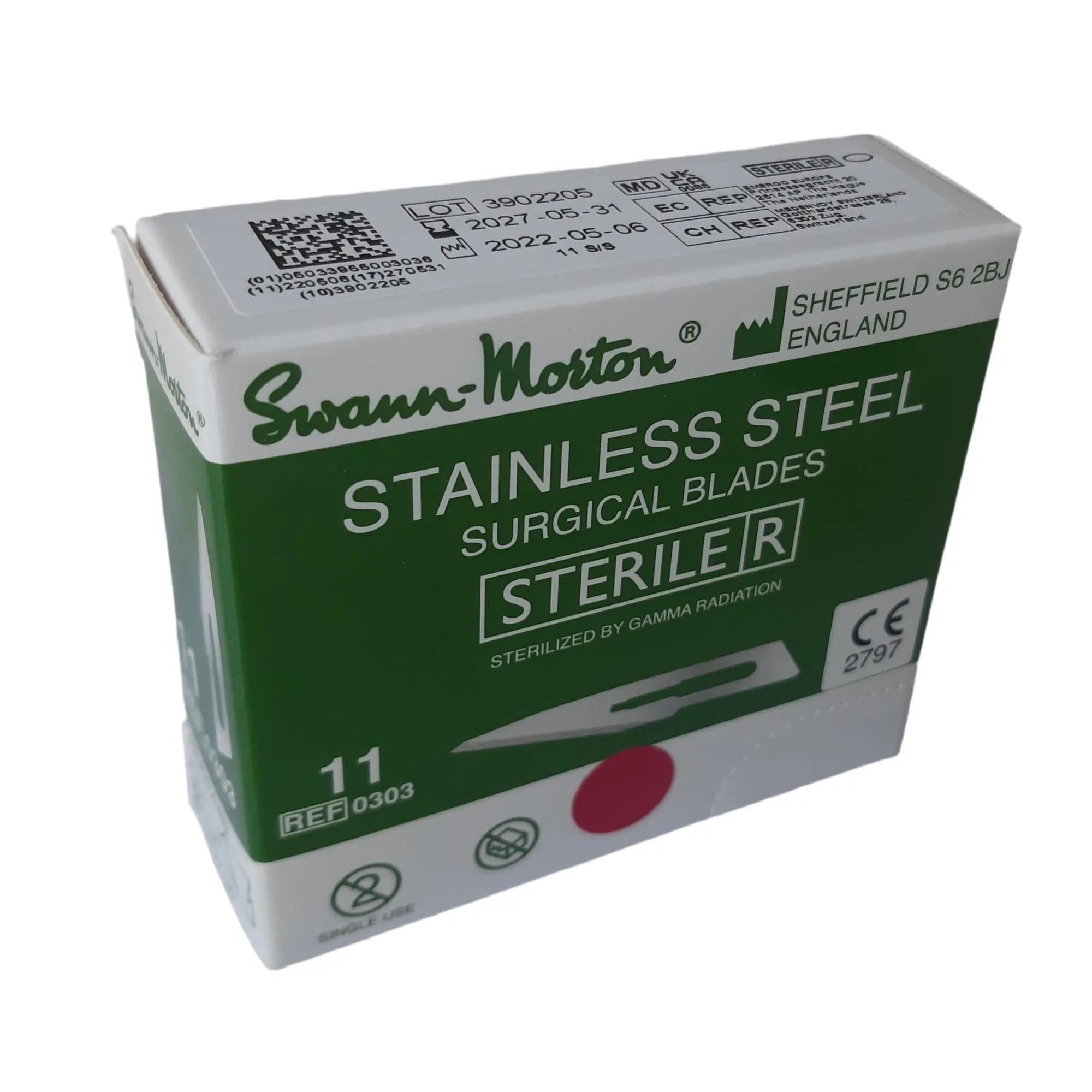 Lame chirurgicale stérile en acier inoxydable Swann-Morton Swann-Morton